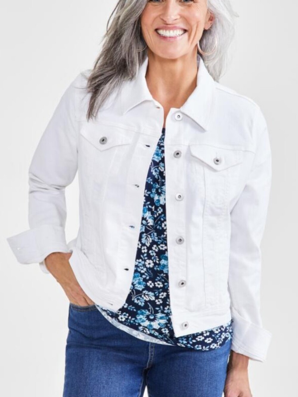 NWT White Denim Jacket